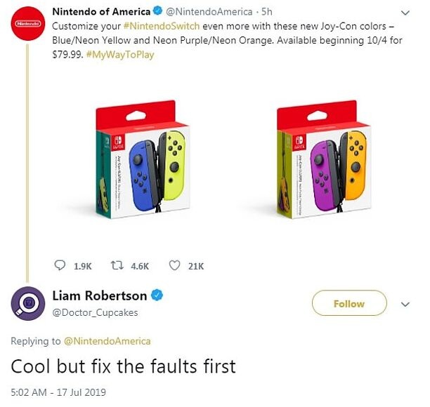 任天堂推出升级版Switch电池续航大幅提升 摇杆漂移问题不管了？