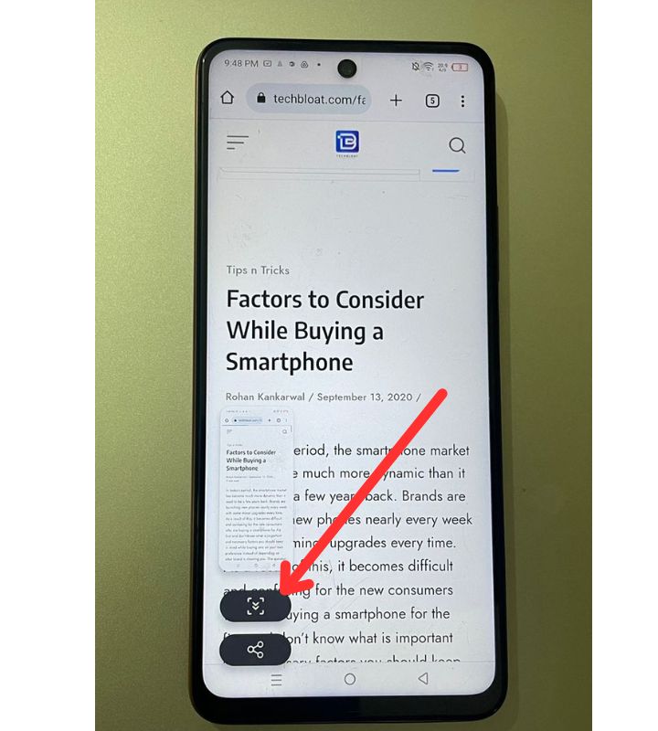 Hot to take long screenshot on Infinix
