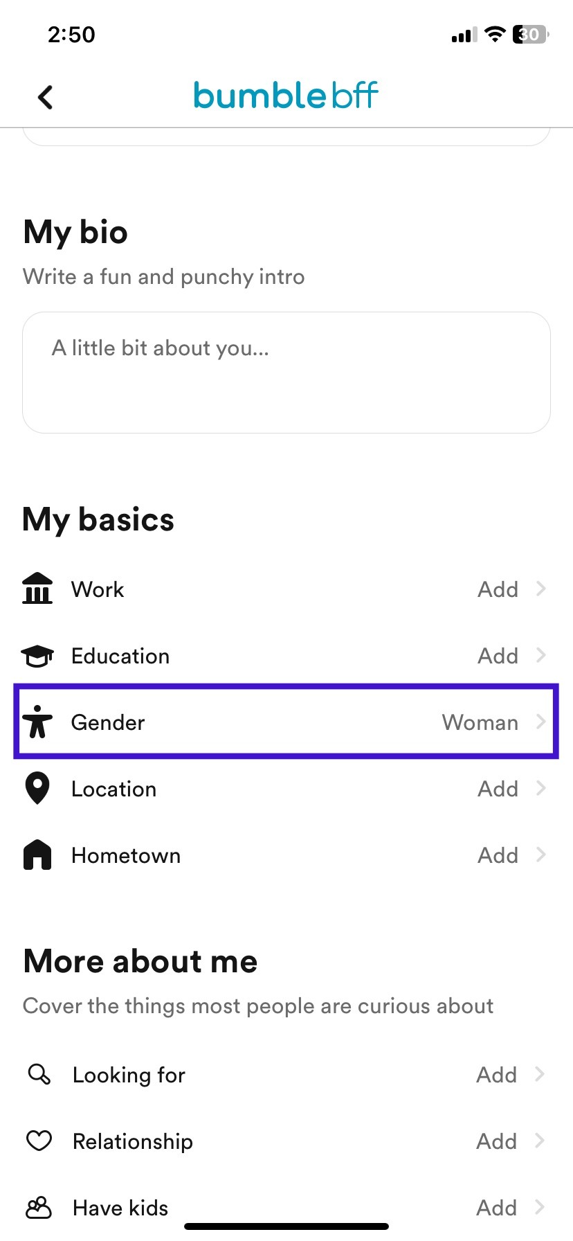 select gender