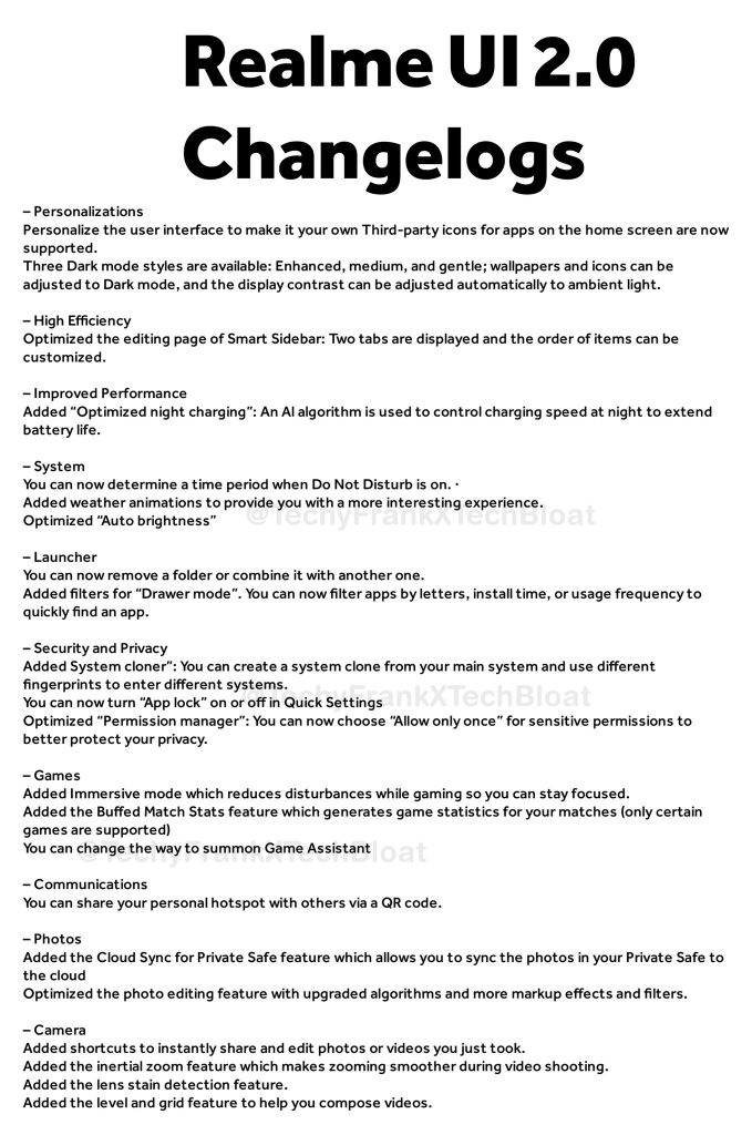 Full Features of Realme UI2.0 based on Android 11